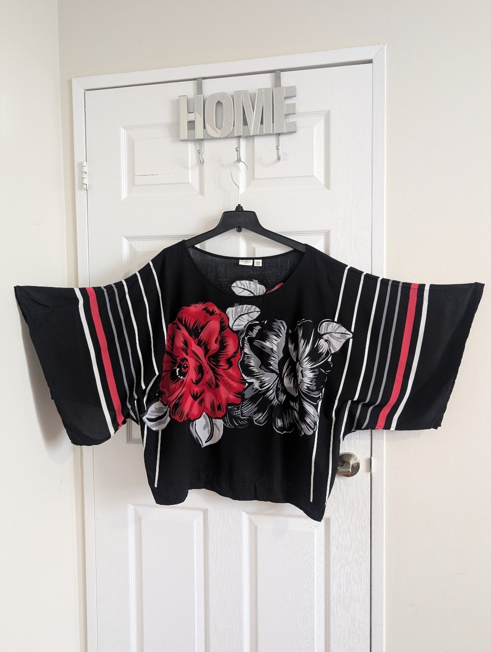 NWOT Rayon Artistic Red Floral Abstract Print Tunic Boho Chic Feminine  22/24 W